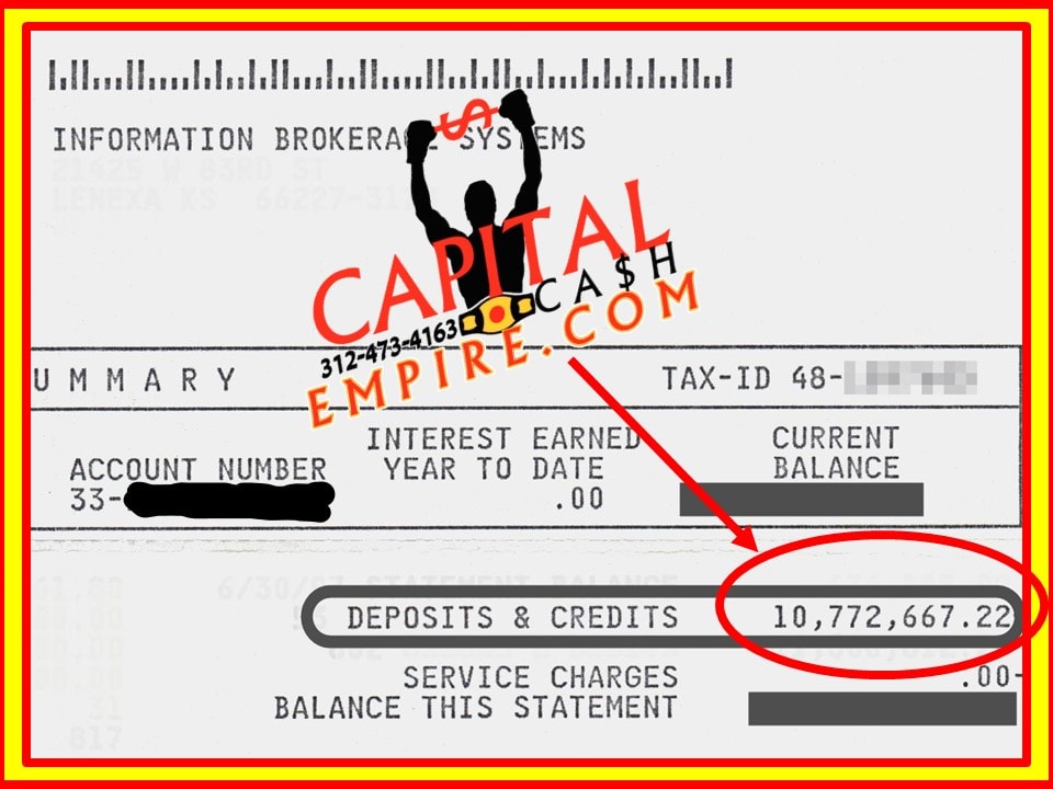 Bank statement showing Capital Cash Empire deposits and credits proof